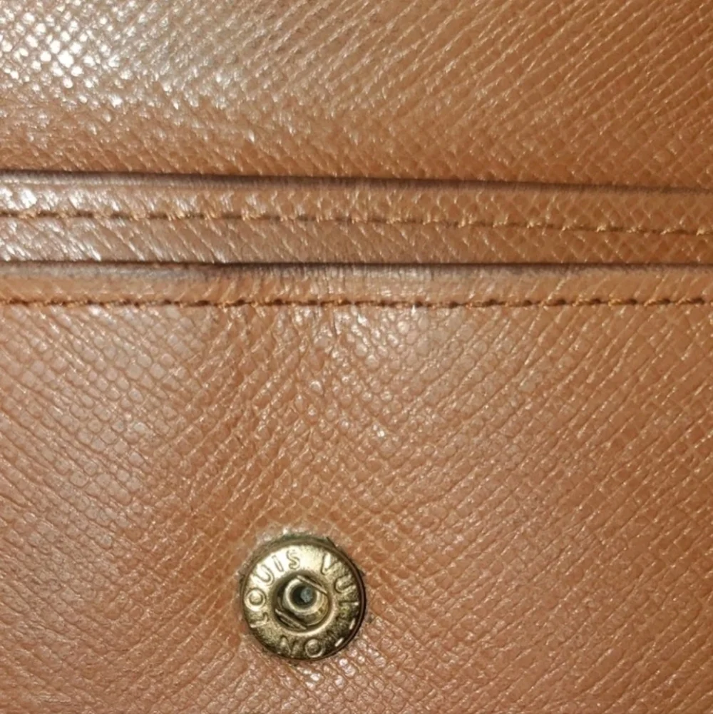 Louis Vuitton Brown Monogram Bi Fold Wallet Coated Canvas Leather